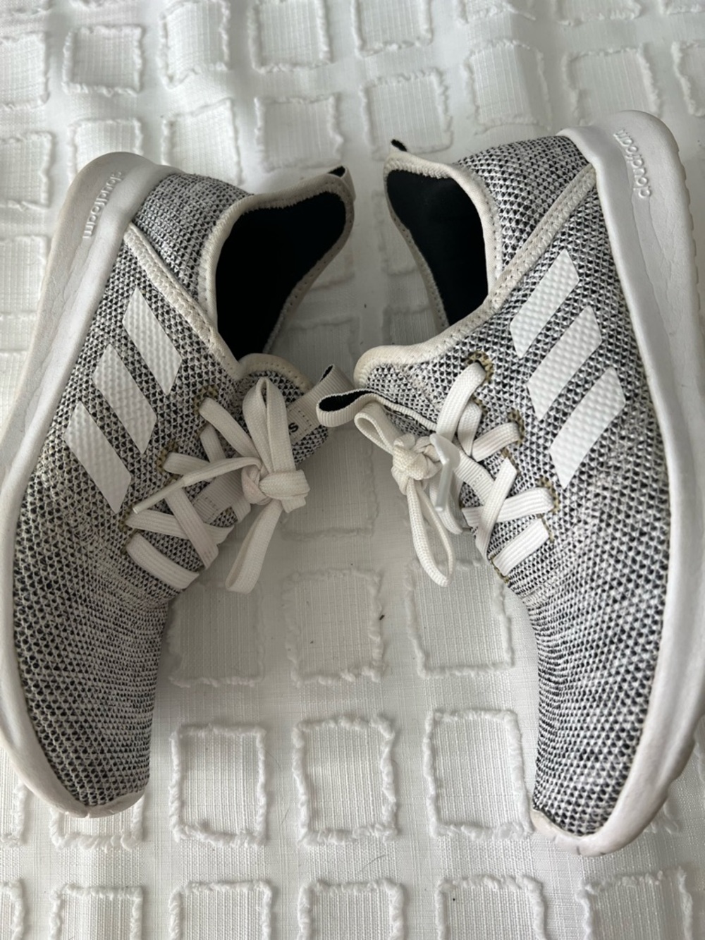 Adidas Cloudfoam Pure 2.0 White/Black/Gray Comfort Running Shoe Womens Size 6